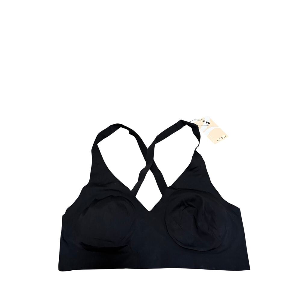 Lively Black Wireless Crossback Bralette Women's Size Large NEW